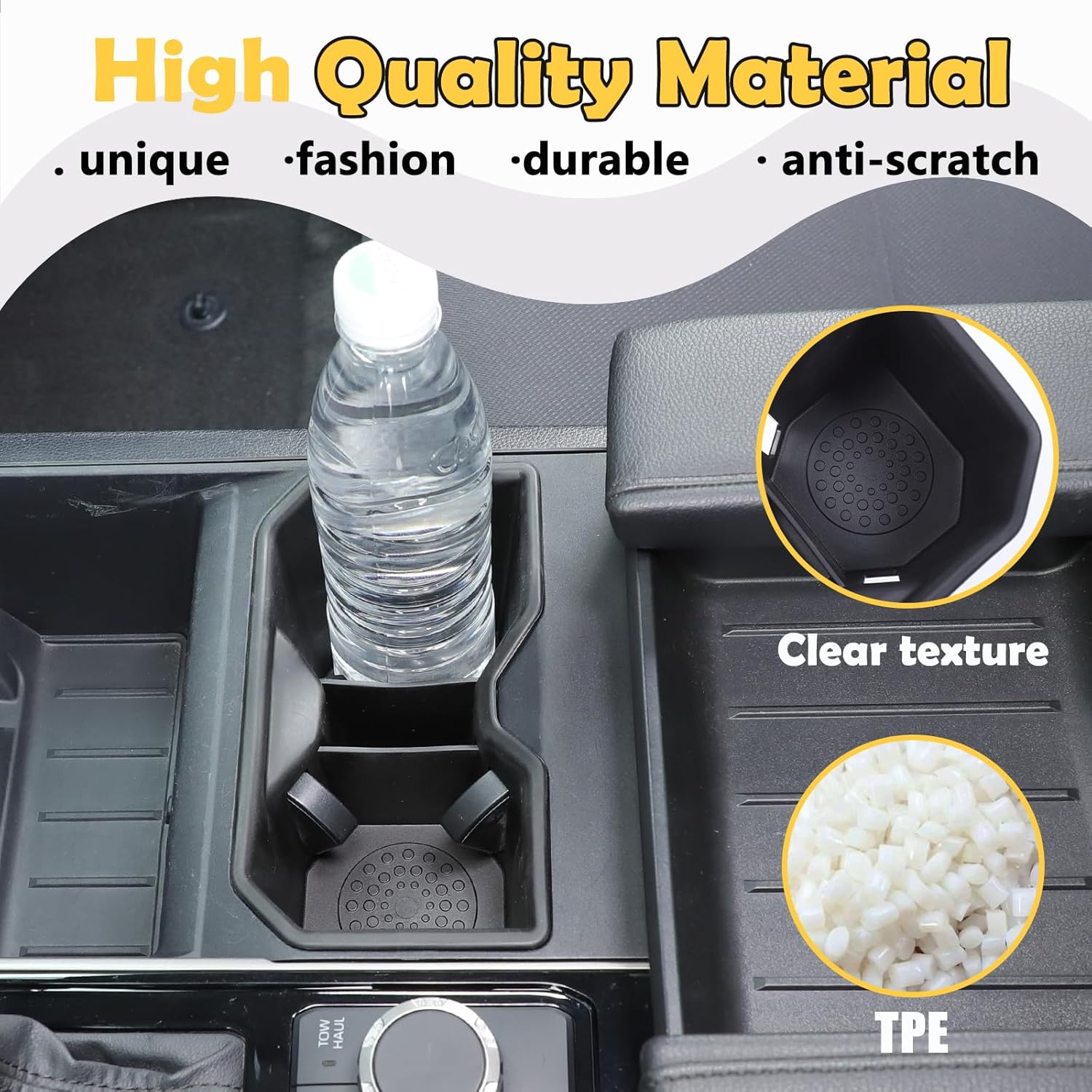 Center Console Cup Holder Insert Compatible with Toyota Tundra/Sequoia 2022 2023,Gear Shift Console Cup Holder Sub Assembly Protective case Accessories