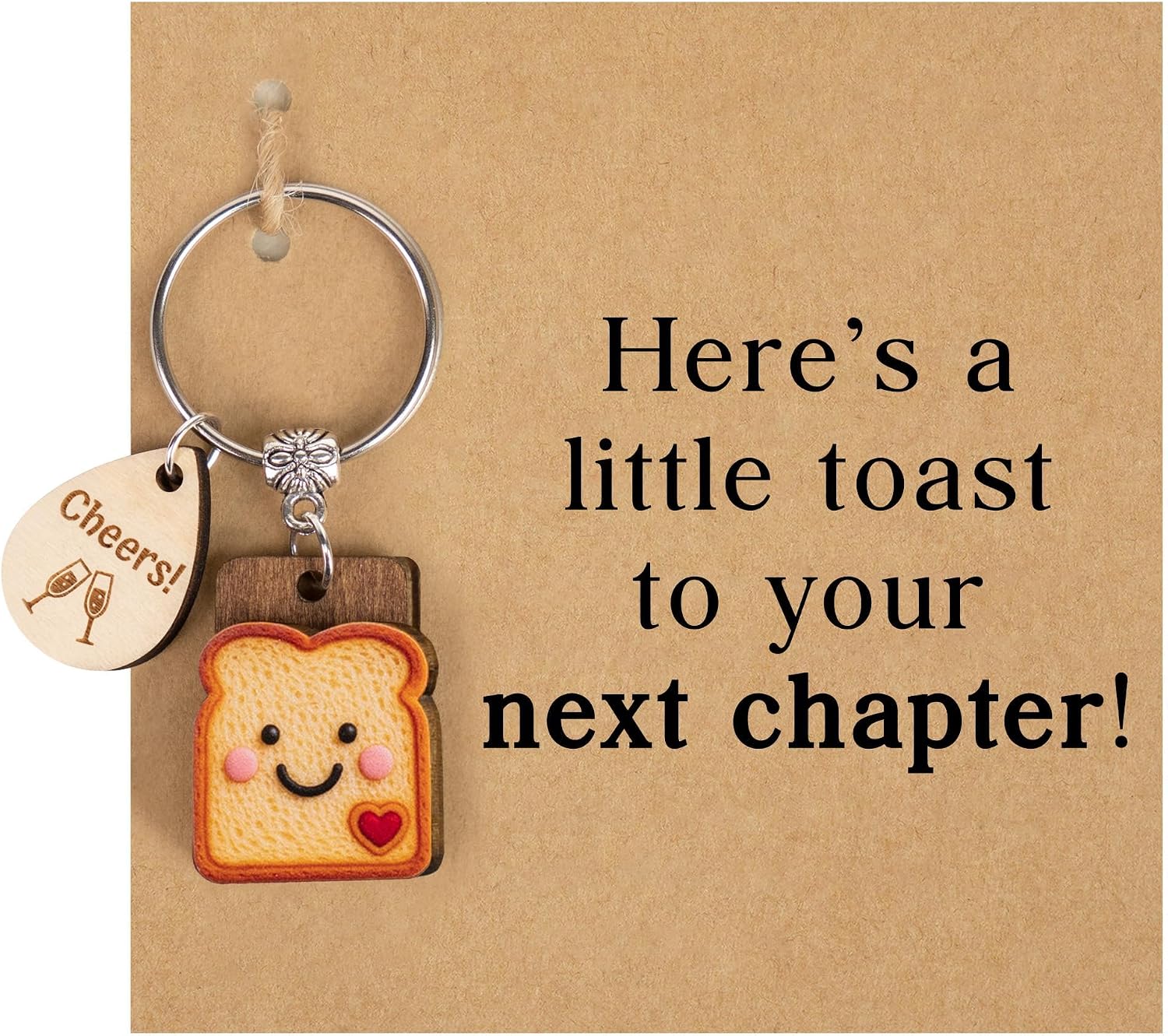 Toast Keyring Funny, Pendant Bag, Cute Bag Charm for Bag & Backpack, Farewell Gift Colleague, Good Luck, Lucky Charm Keyring for New Job & Colleagues, Pension Gift