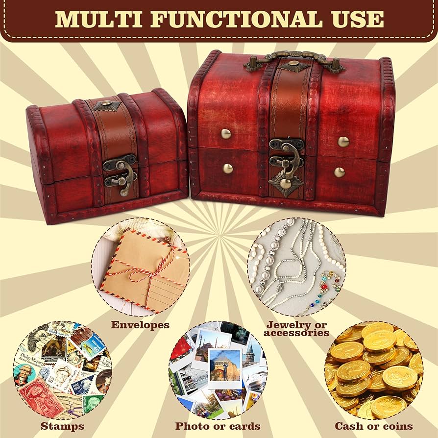 Amazon.com: Coolrunner 2pcs Antique Vintage Wooden Box Stamp