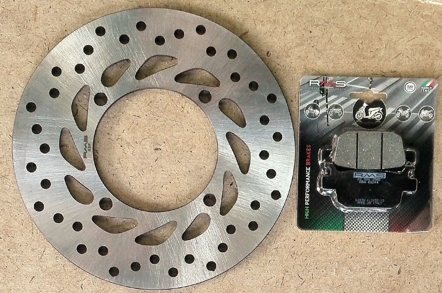 DISCO FRENO POSTERIORE RMS PASTIGLIE H ONDA SH 125 2009/2012