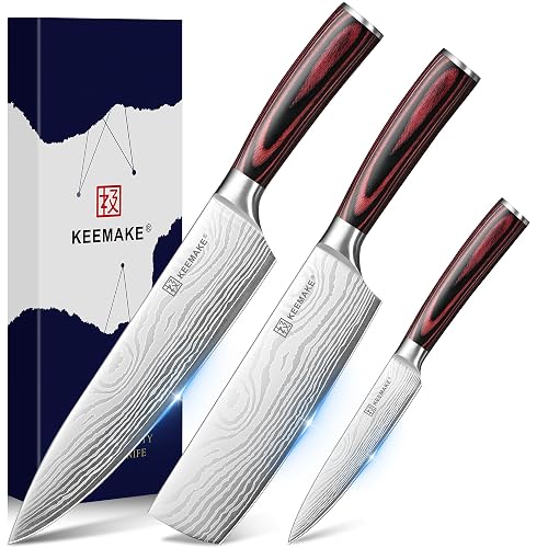 KEEMAKE 3 Pieces Kitchen Knife Set