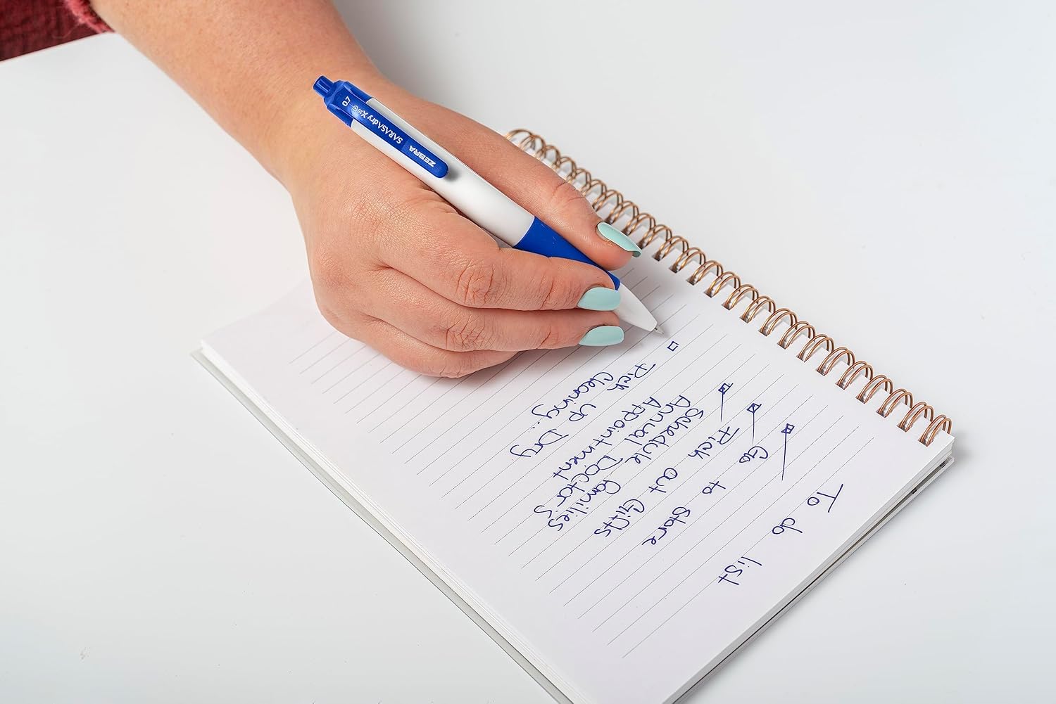 Zebra Pen, SARASA Dry X20+ Retractable Gel Pens, 0.7mm Medium Point, Blue Ink, Fast-Dry Smear-Resistant Gel, Protective Coated Barrel with Comfort Grip, Left-Hand Friendly, 12-Pack (41620) - Image 10