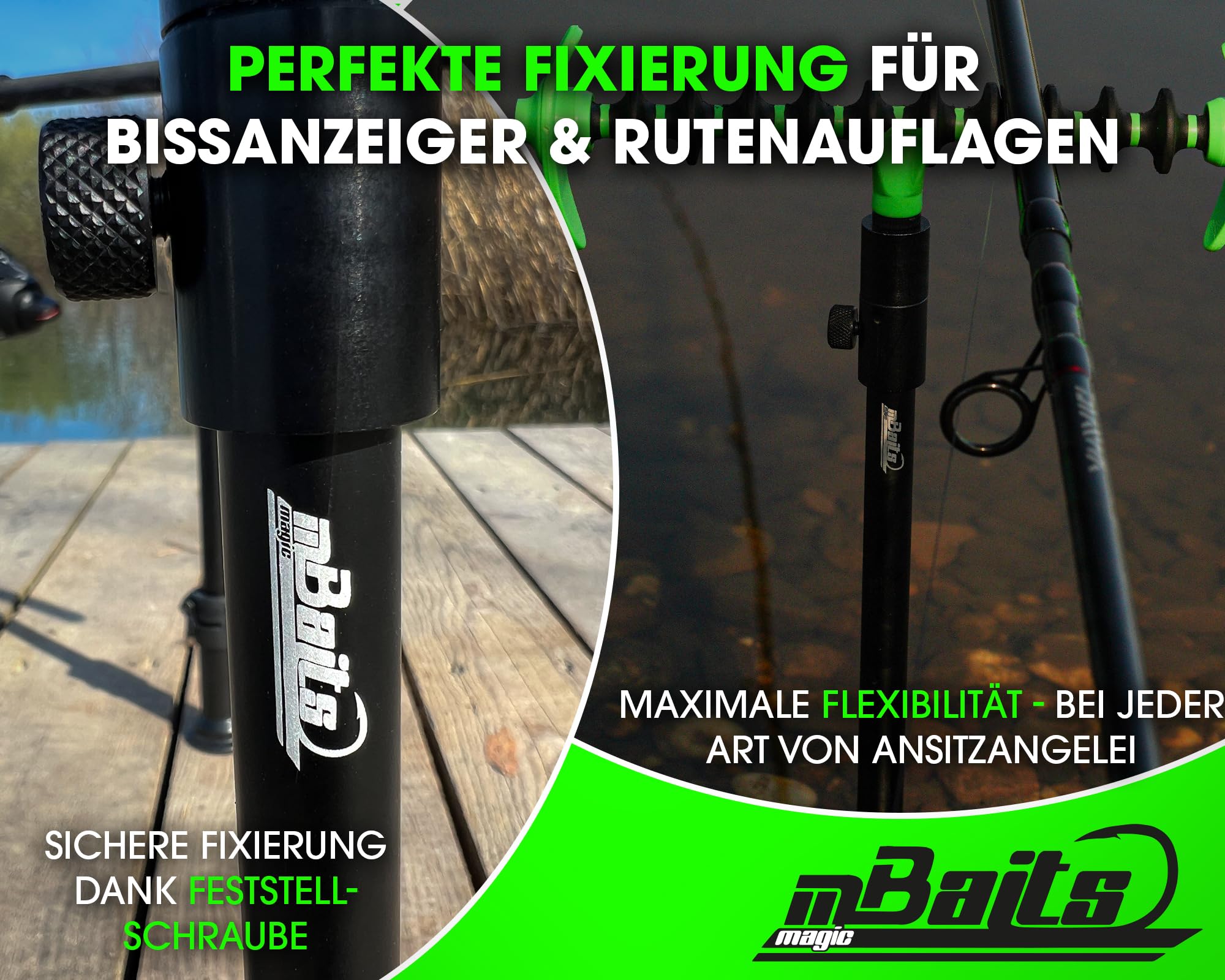 Angel-Berger Magic Baits Black uchwyt na wędkę, różne długości, aluminium (30-50 cm)
