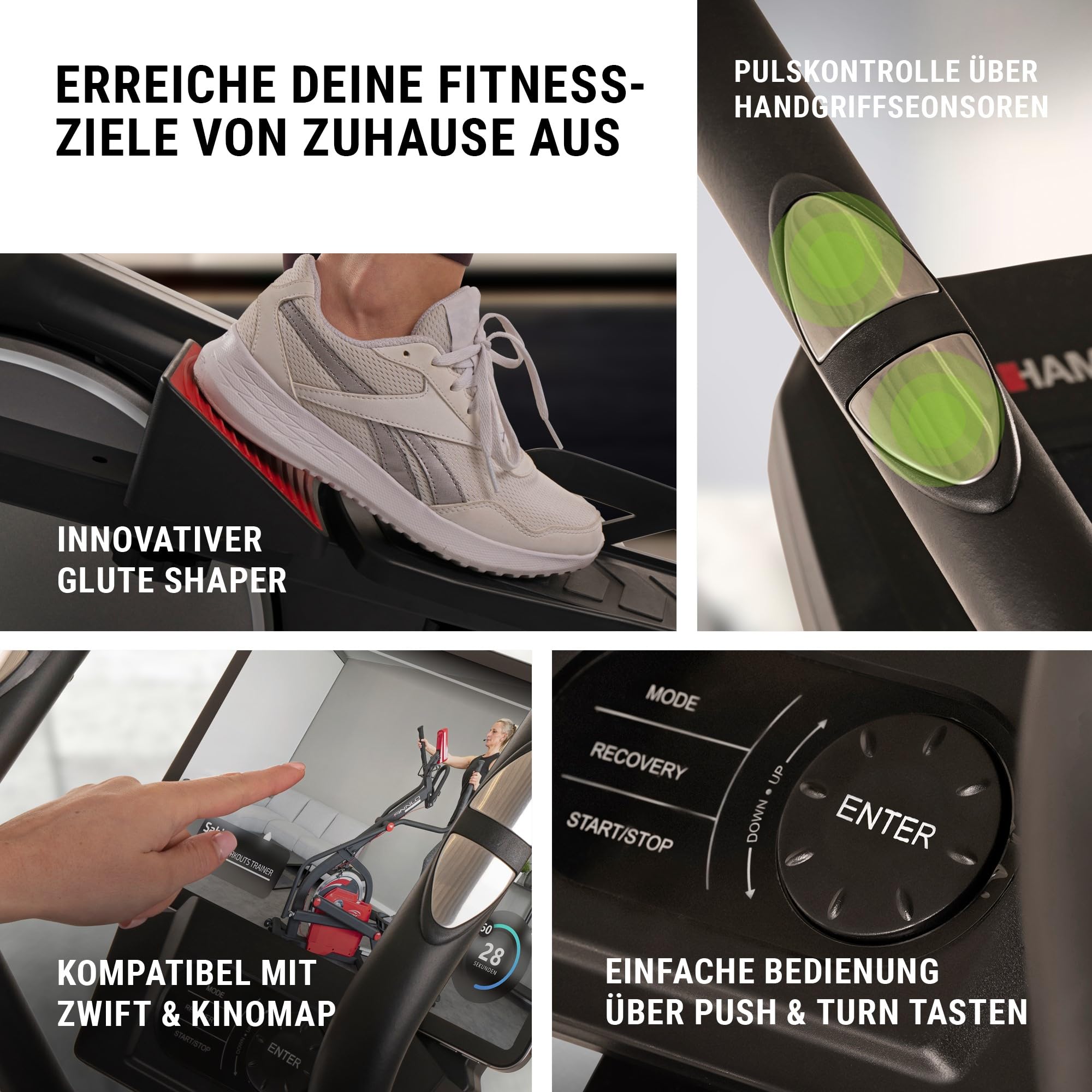 HAMMER Crosstrainer Crossfly BT, 24 Programme, Zwift & Kinomap kompatibel