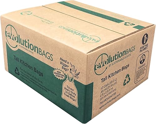 Miniatura 2 de **NUEVO** Evolution - Bolsa de basura alta para cocina, 100 bolsascaja, fabricada con material PCR certificado al 70%