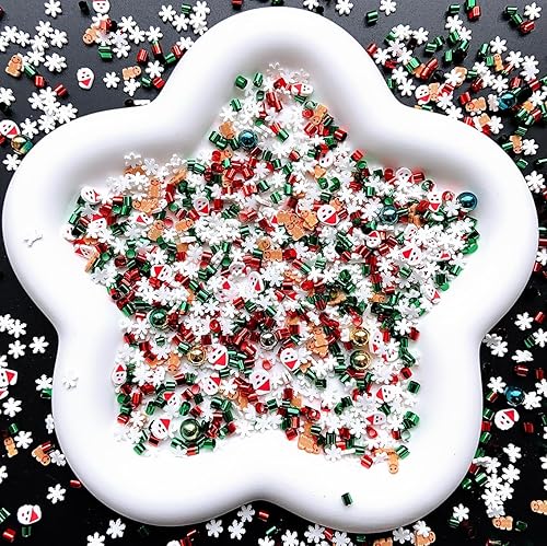Miniatura 4 de EHOPE Sprinkles - Chispas de caramelo falso de Navidad, chispas de arcilla polimérica, rebanadas de arcilla para arte de uñas, manualidades,