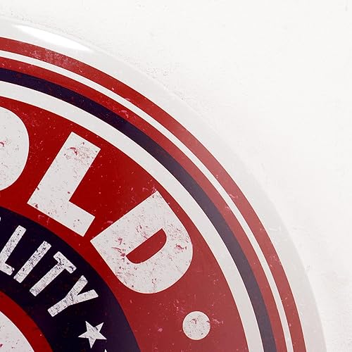 Miniatura 20 de American Art Decor Letrero de metal con forma de cúpula – Decoración retro de habitación para bar, cueva de hombre, garaje, sala de juegos, Corona