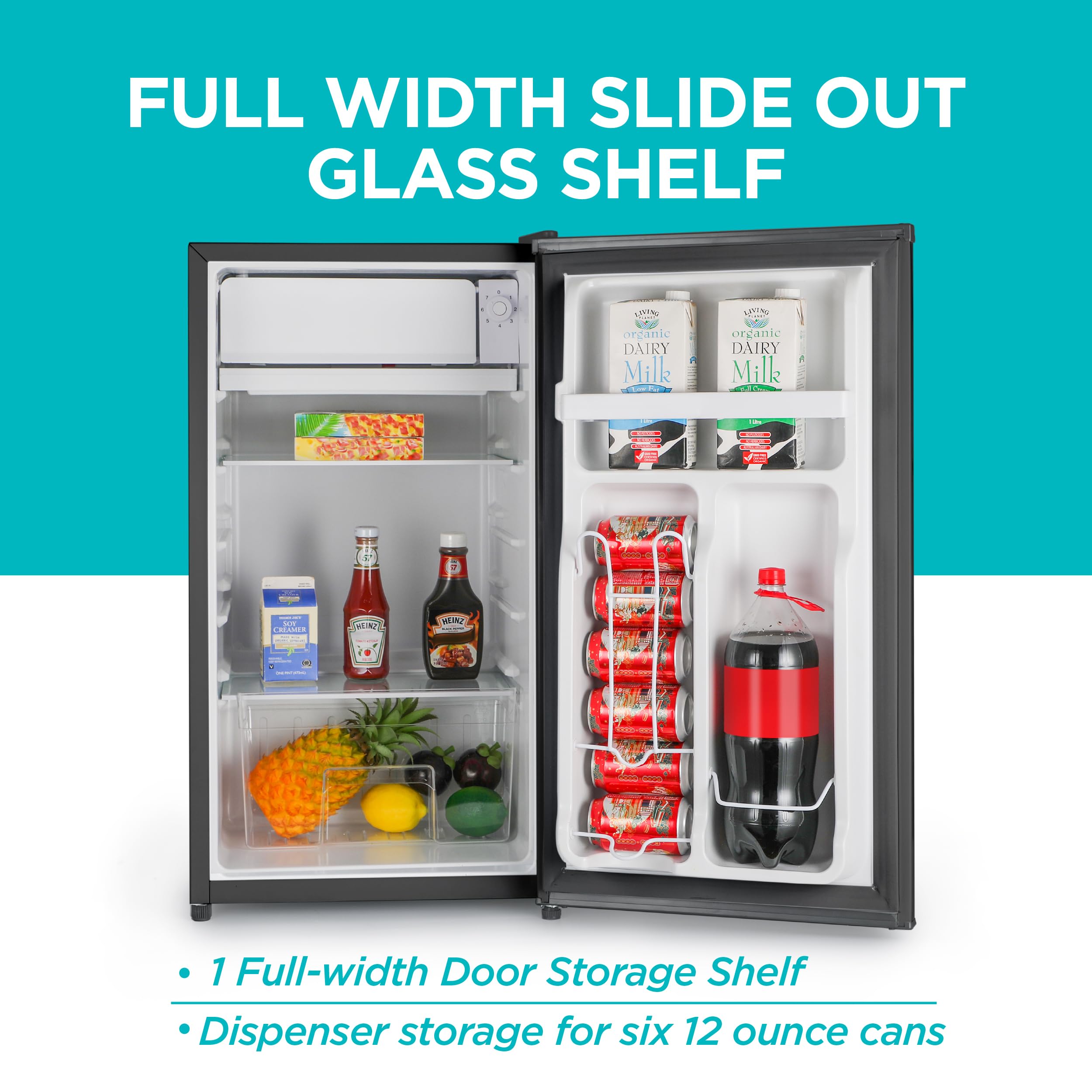 BLACK+DECKER 3.2 Cu. Ft. Compact Refrigerator, ENERGY STAR Certified Small Refrigerator, Single Door Mini Fridge with Chiller Compartment, Personal Fridge for Home or Dorm Room, BCRK32B, Black on Fridge.com