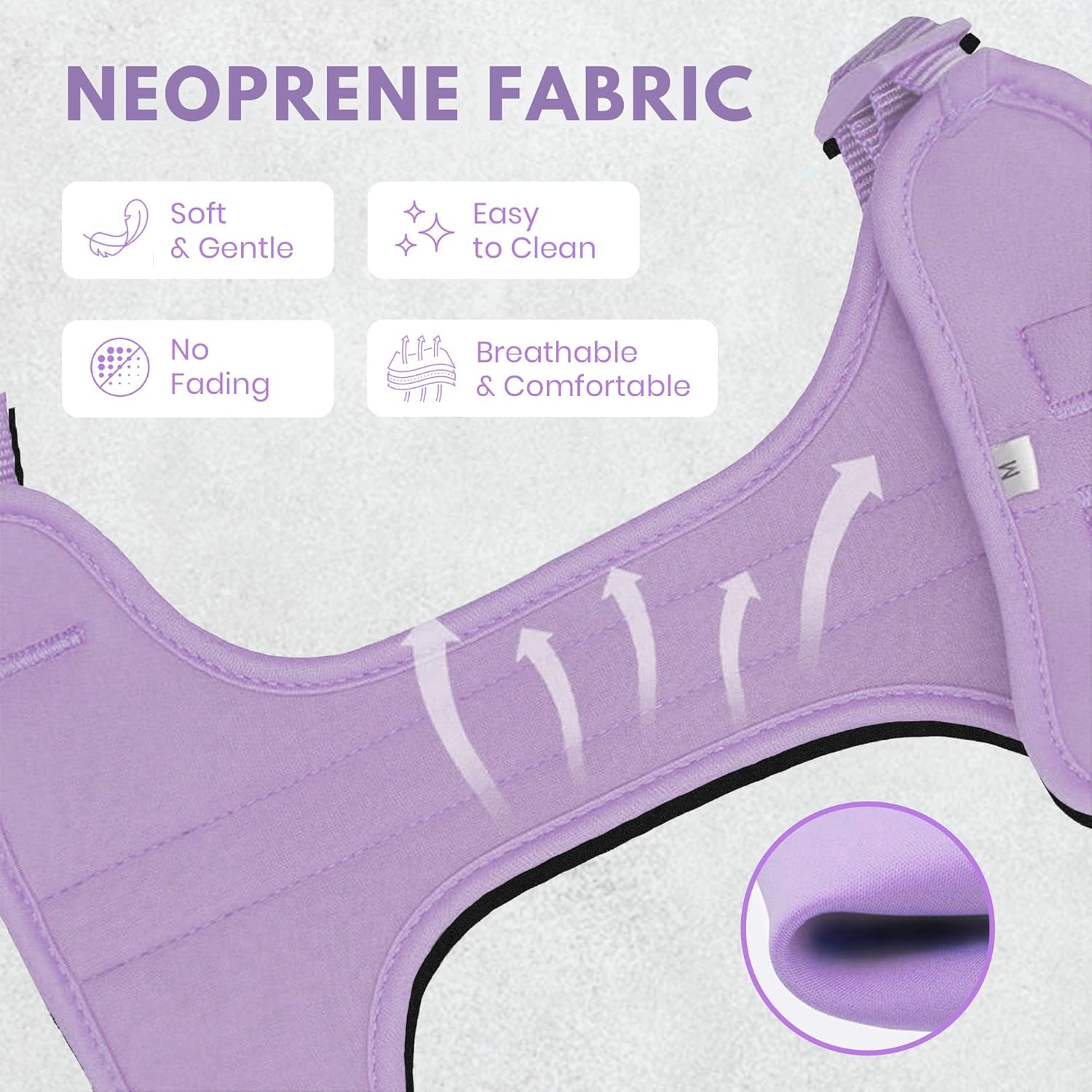 No Pull Dog Harness and Leash Set 3-in-1, Adjustable Anti Pull Dog Puppy Harness with Hands-Free Matching Leash and Poop Bag Holder, Easy Walk Dog Harness Medium, small Sized Dog (Lilac)