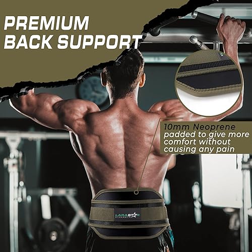 Miniatura 4 de Dip Belt for Weightlifting, Weight Belt for Pull-Ups, Powerlifting, Squats, and Bodybuilding  Heavy-Duty Steel Chain, Neoprene Support, Lifts up to