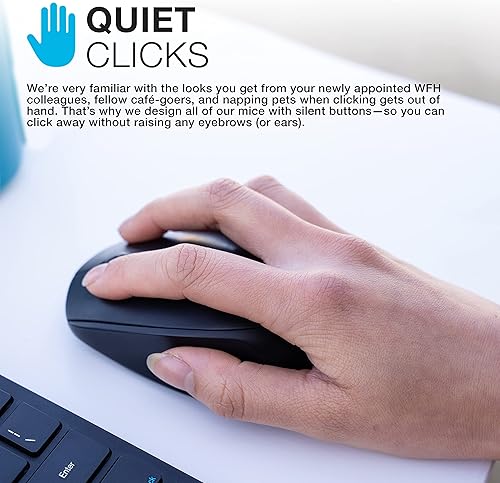 Miniatura 7 de JLab GO Charge - Mouse inalámbrico, se conecta a través de Bluetooth o USB inalámbrico, palanca multidispositivo, portátil, ultracompacto y ligero