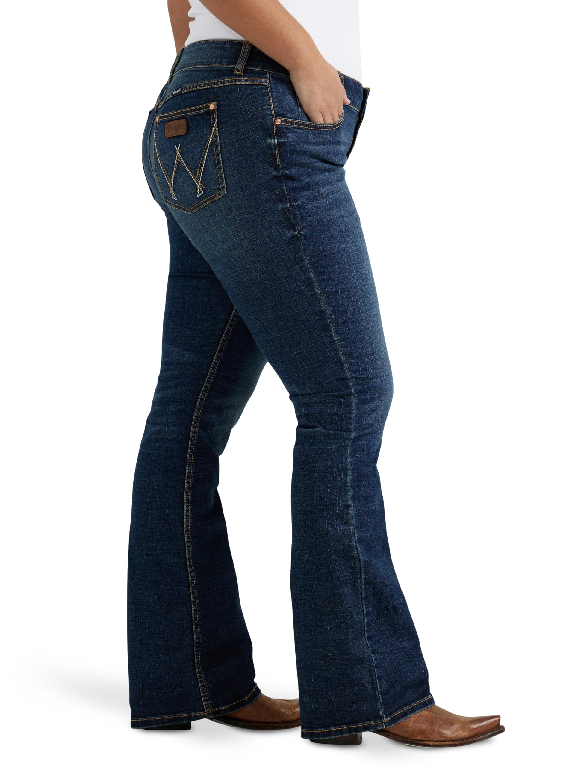 Wrangler Women's Plus Size Retro Mae Mid-Rise Boot Cut Jean