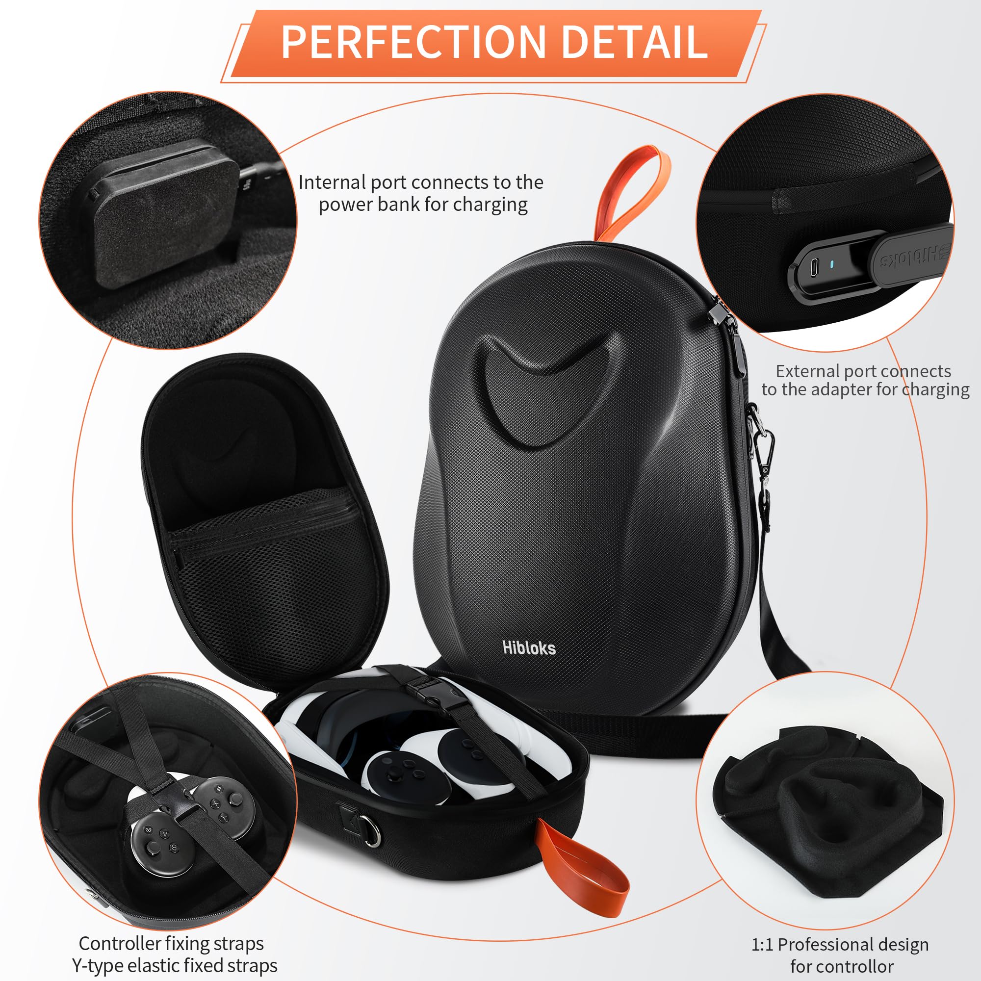 HiBloks - Funda de Transporte para Accesorios Meta Quest 3