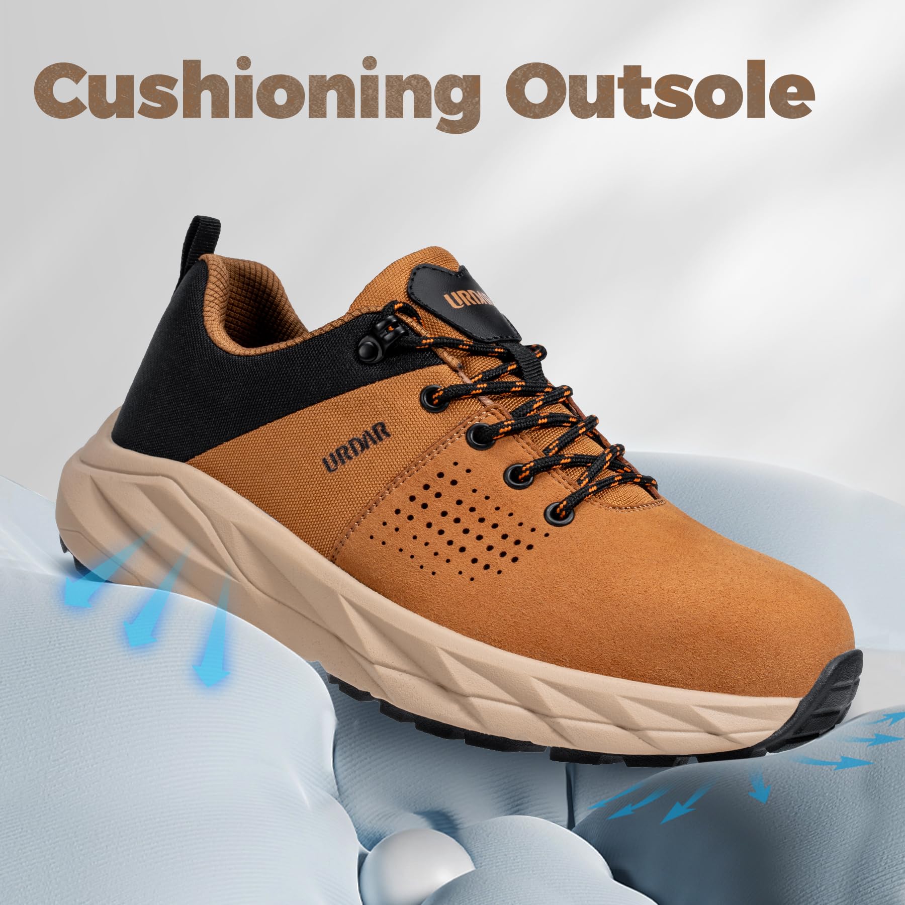 LARNMERN PRO Zapatos de Seguridad Hombre de Acero Zapatos de Trabajo | Zapatillas de Trabajo Antipinchazos para Trabajo Ligeras con Suela Suave para Industria Construcción y Almacén
