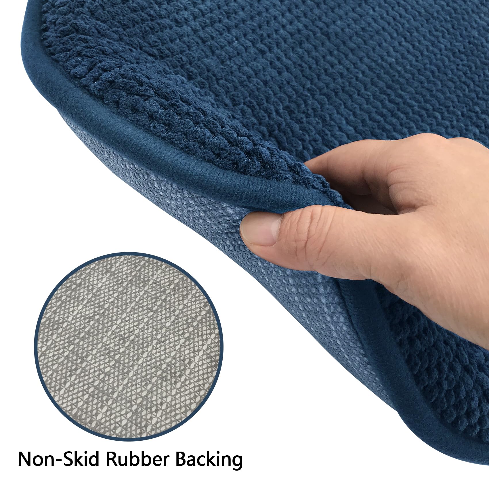 Set di 2 cuscini in schiuma blu per sedie da cucina, antiscivolo, a forma di U, lavabili, morbidi e spessi, per sedie in metallo e legno, 43,2 x 43,2 cm, ideali per patio e sala da pranzo