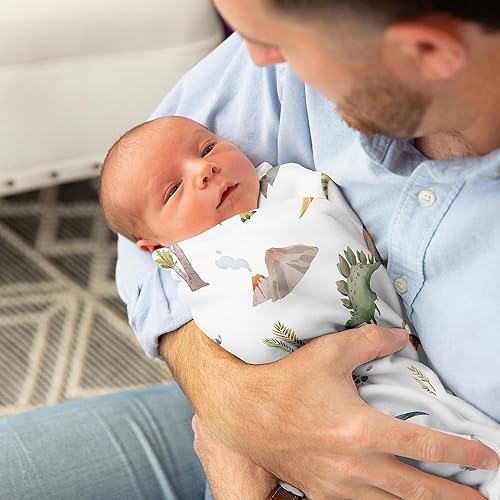 Miniatura 9 de Sweet Jojo Designs Manta de punto elástico para recién nacido o bebé, diseño floral de ciervos del bosque, para recibir seguridad, color rosa rubor,