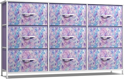 Sorbus Cómoda para niños con 9 cajones - Unidad de almacenamiento organizadora para ropa - Dormitorio, habitación de los niños, guardería y armario