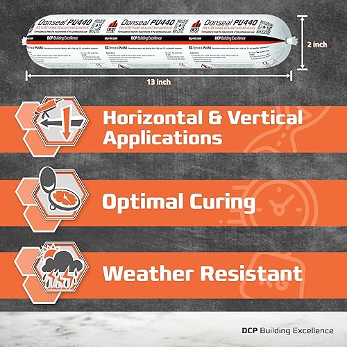 Miniatura 3 de DCP Donseal PU440 Sellador de poliuretano para hormigón, acera, 1 paquete  Relleno de junta de expansión, masilla que no se hunde para cimientos,