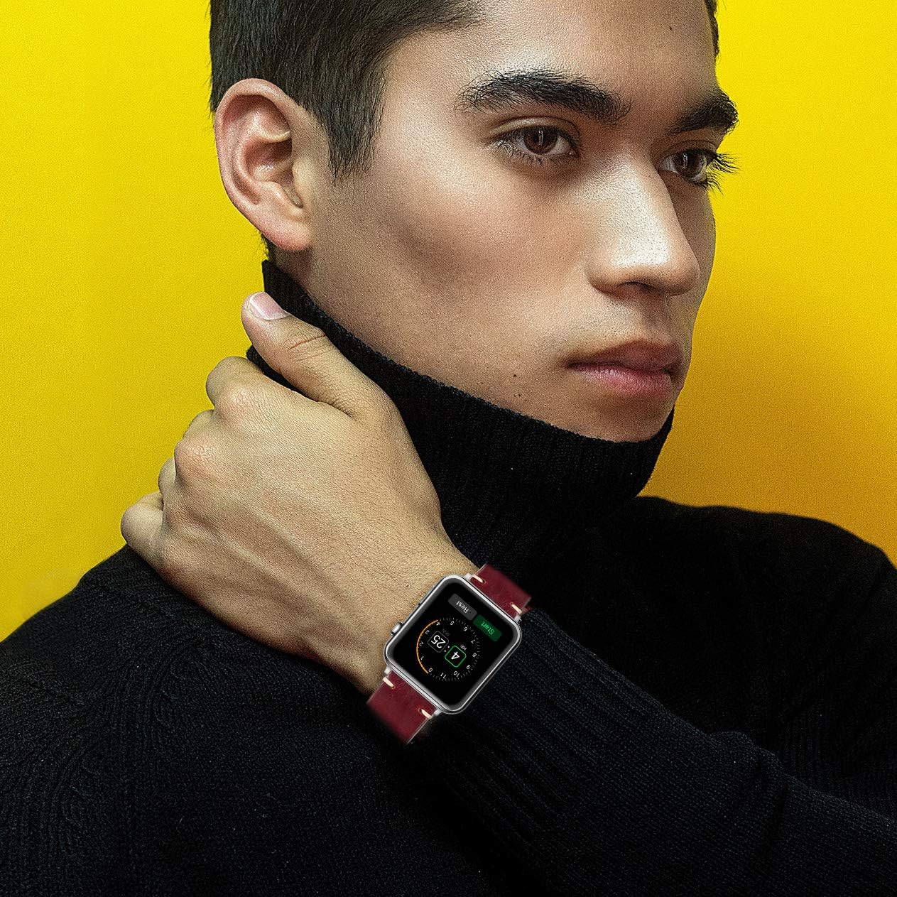 hemsut h Leather Watch Bands, Horween Leather Watch Strap for Men 18 19 20 21 22 24mm Quick Release Handmade Vintage Replacement Wrap - Image 2