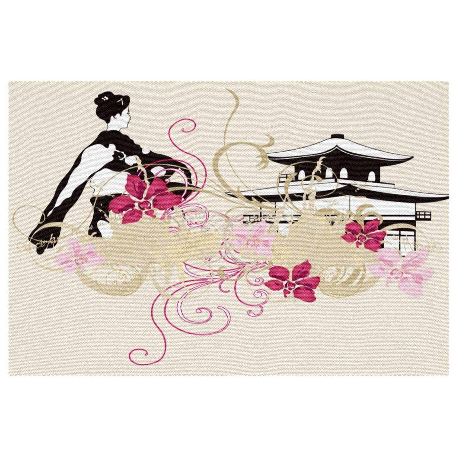 Sets de table traditionnels japonais en lot de 6, 30x45 cm et antidérapants