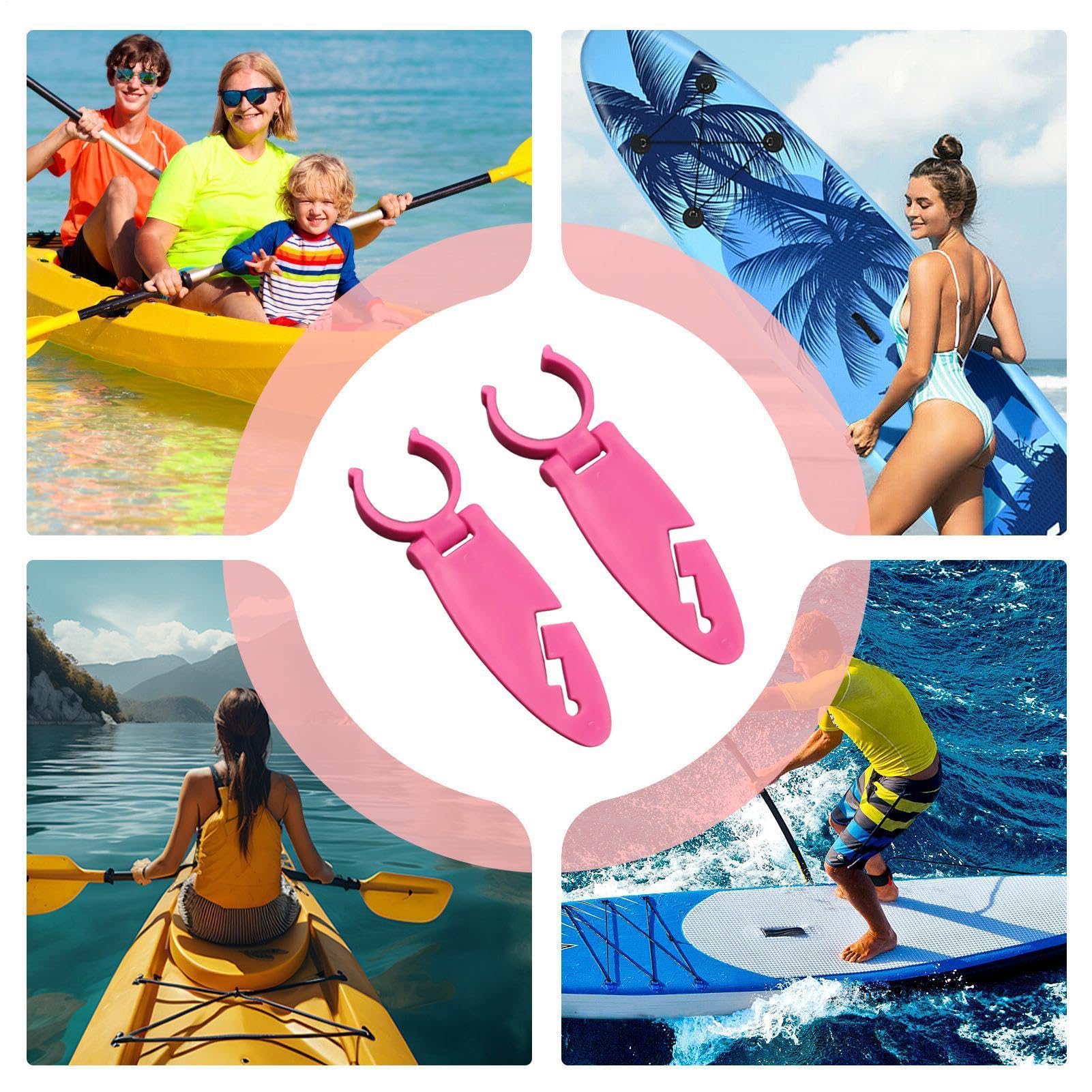 Portapagaia Supporto Per Kayak E Canoa - 2 Pezzi Morsetto di Fissaggio per Kayak - Fibbia di Fissaggio per Motore Barca | per l'uso con motoscafo, pesca, canoa, per il trasporto e il traino, per atlet