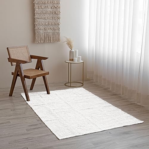 Miniatura 5 de HOMEMONDE Alfombra tejida en espiga de 3 x 5 pies, para interiores y exteriores, lavable a máquina, para dormitorio, sala de estar, lavandería,