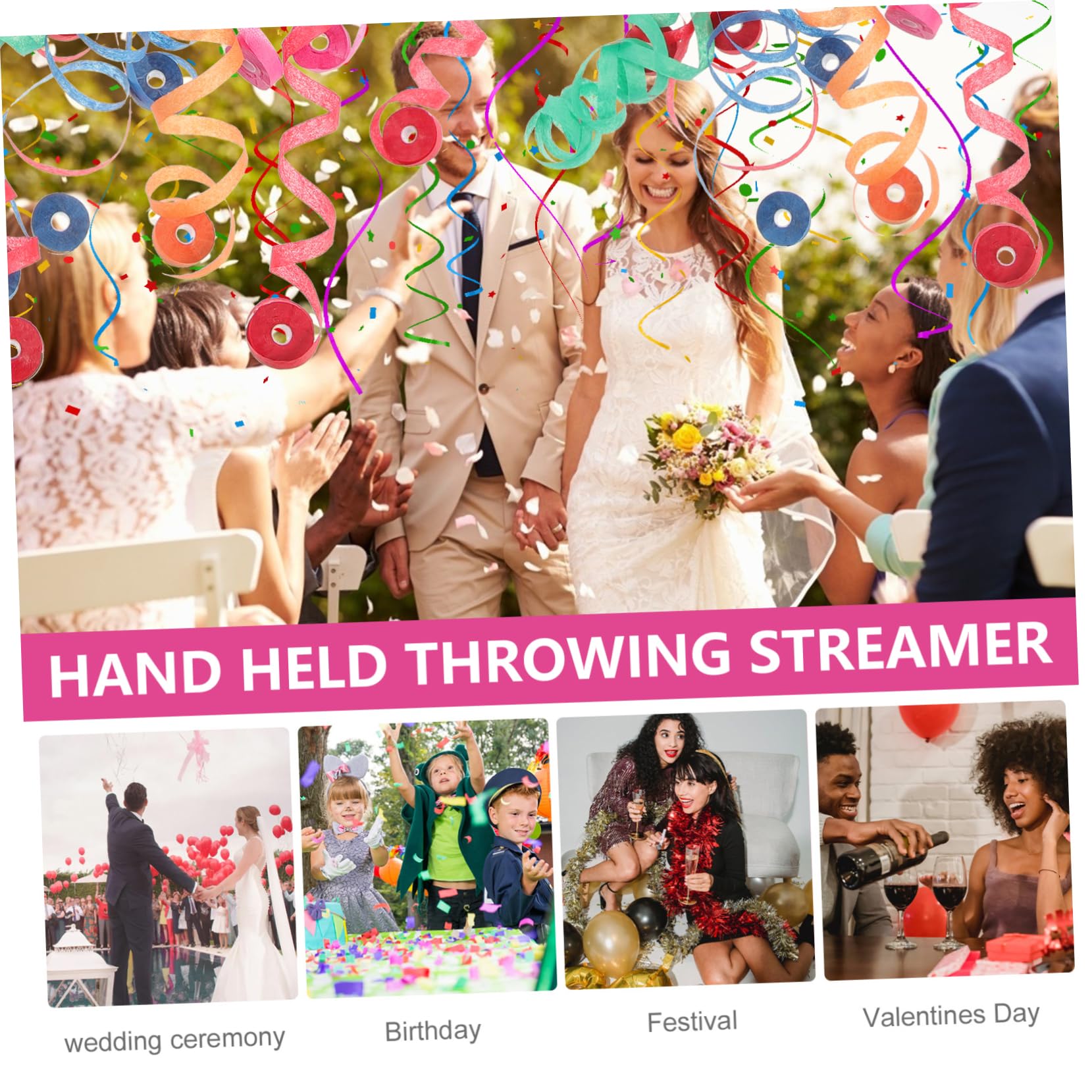 Cabilock 50 Stück Handwerfende Bänder Konfetti-luftschlangen Handwurf-luftschlangen Für Das Festival Luftschlangen Für Hochzeitsüberwürfe Ostern Konfetti Kein Partystreamer Colorful Papier