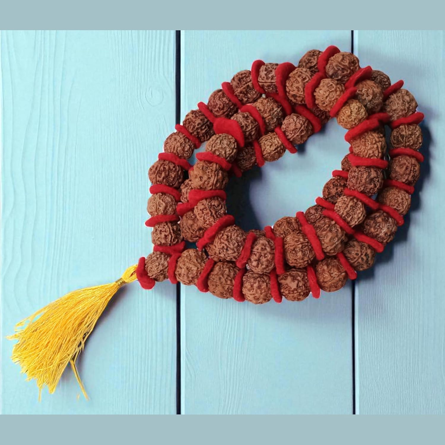 5 Mukhi Rudraksha Kantha Mala | LAB Certified Powerful Shiva Kanthi with 54 Large Beads | Natural Rudraksha Rosary for Meditation, Prayer & Puja | Spiritual Necklace for Men & Women | Hindu Japa Mala - Image 9