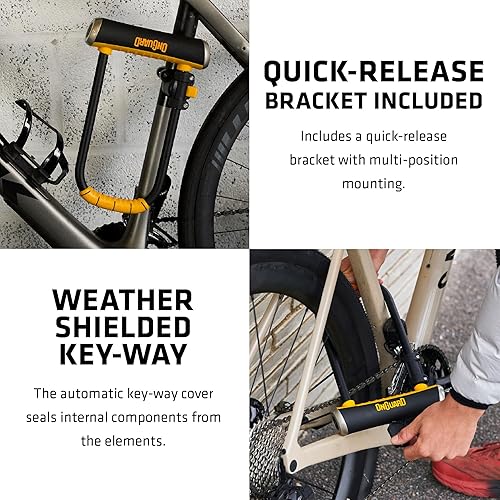 Miniatura 6 de OnGuard Brute LS U-Lock - Cerradura de bicicleta de acero endurecido de 0.661 in, marco de 12.795 in x 7.677 in, mecanismo de bloqueo cuádruple X4P,