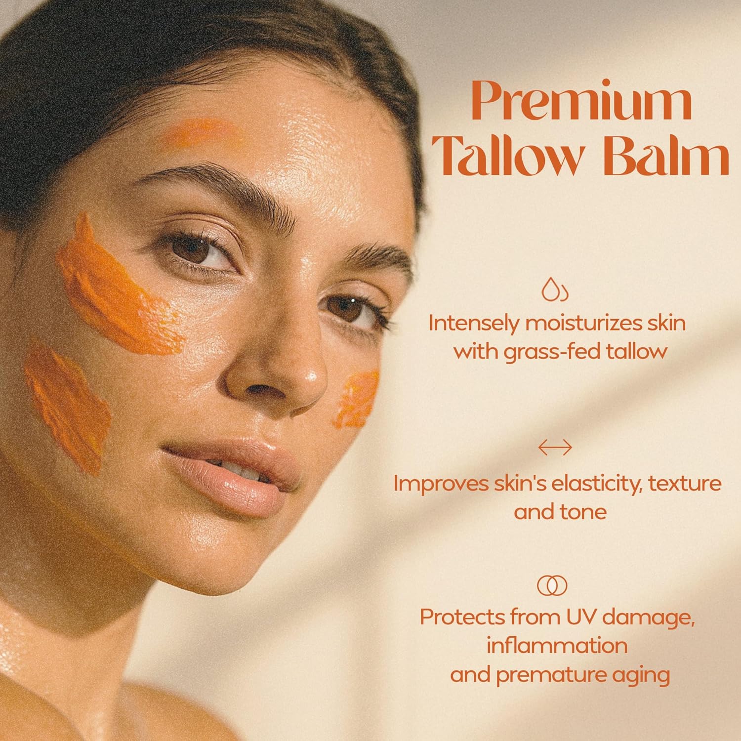 Antioxidant Tallow Face Balm for Dry & Sensitive Skin — Grass Fed Beef Tallow Face Moisturizer with Cacay Oil, Frankincense & Astaxanthin — Deeply Hydrating, Chemical Free — 1 oz