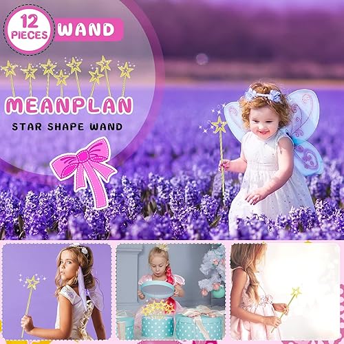 Miniatura 4 de Meanplan Paquete de 12 varitas de hadas, ángel bastón, estrella, bastón, princesa, hada, para princesa, fiesta de cumpleaños, boda, Halloween,