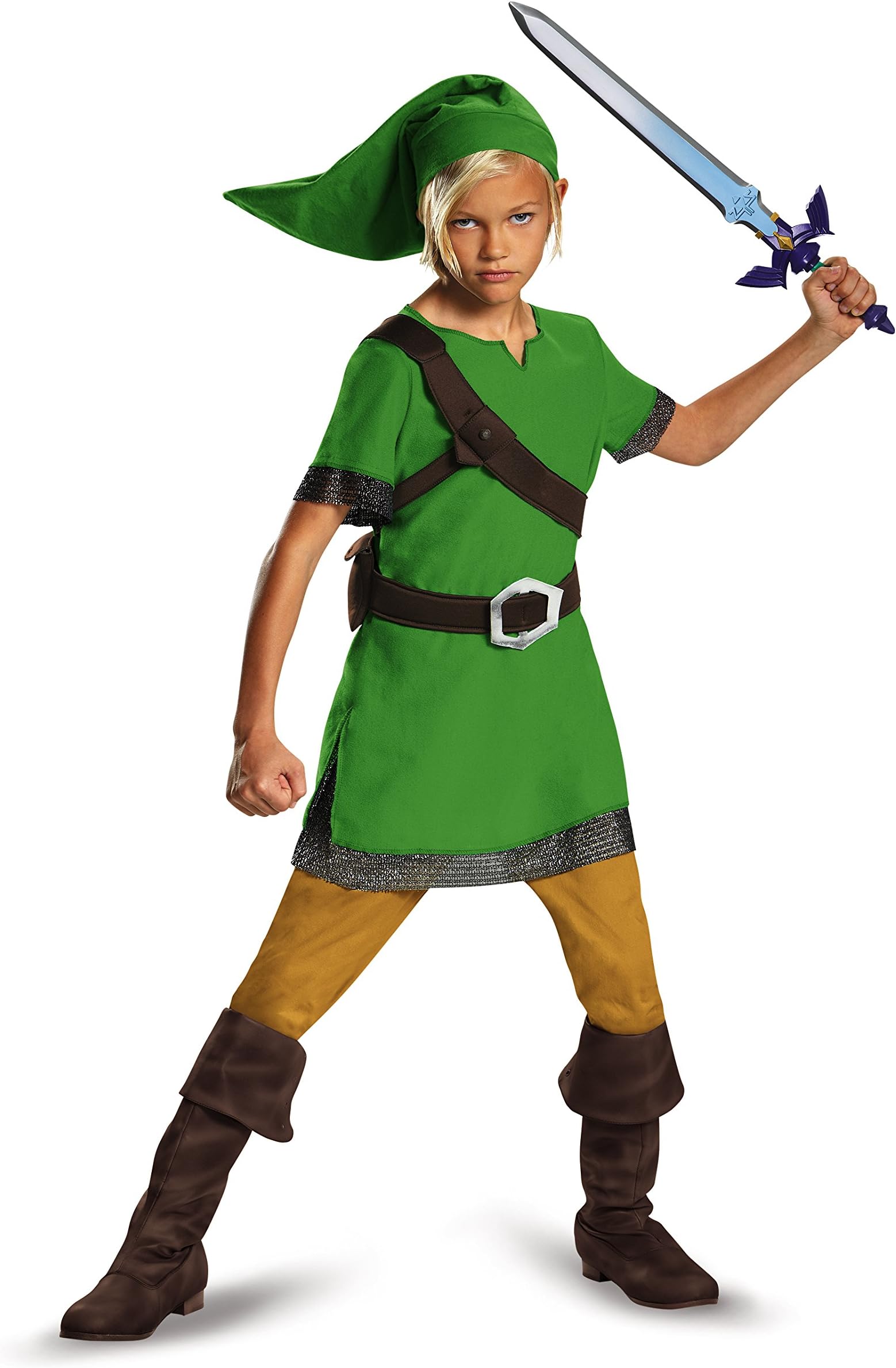 Disguise Zelda Link Costume, Officially Licensed Nintendo Legend of Zelda Kids Halloween Dress Up Outfit, Size (7-8)