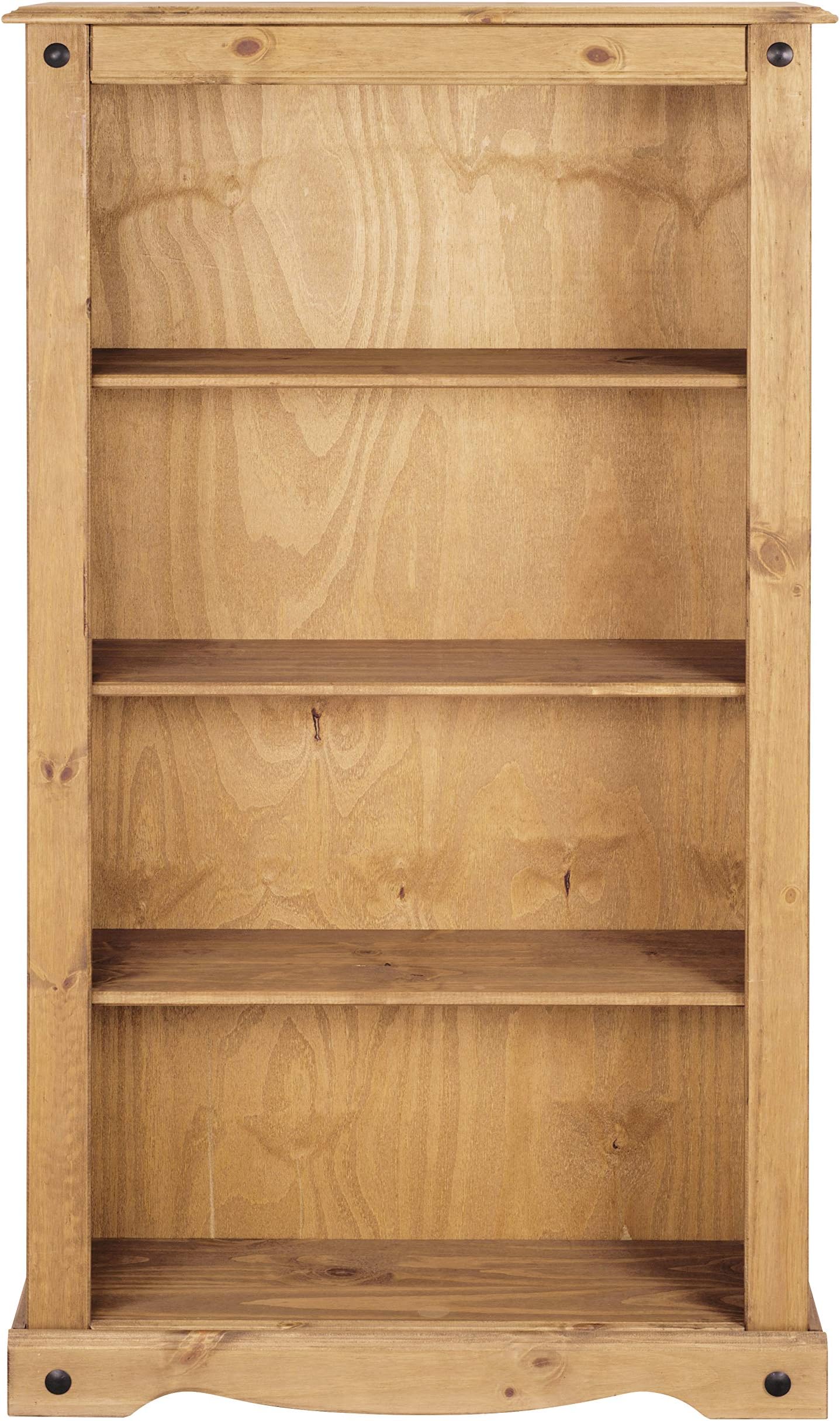 Corona Rustic Medium Bookcase Light Fiesta Waxed Solid Pine