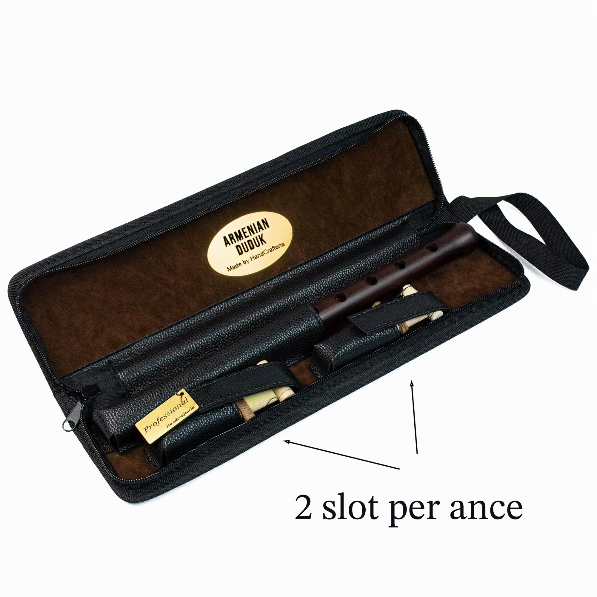 Strumento professionale armeno DUDUK in legno di albicocca, 2 ance (1 prof e 1 standard), custodia in ecopelle, flauto oboe balaban a fiato