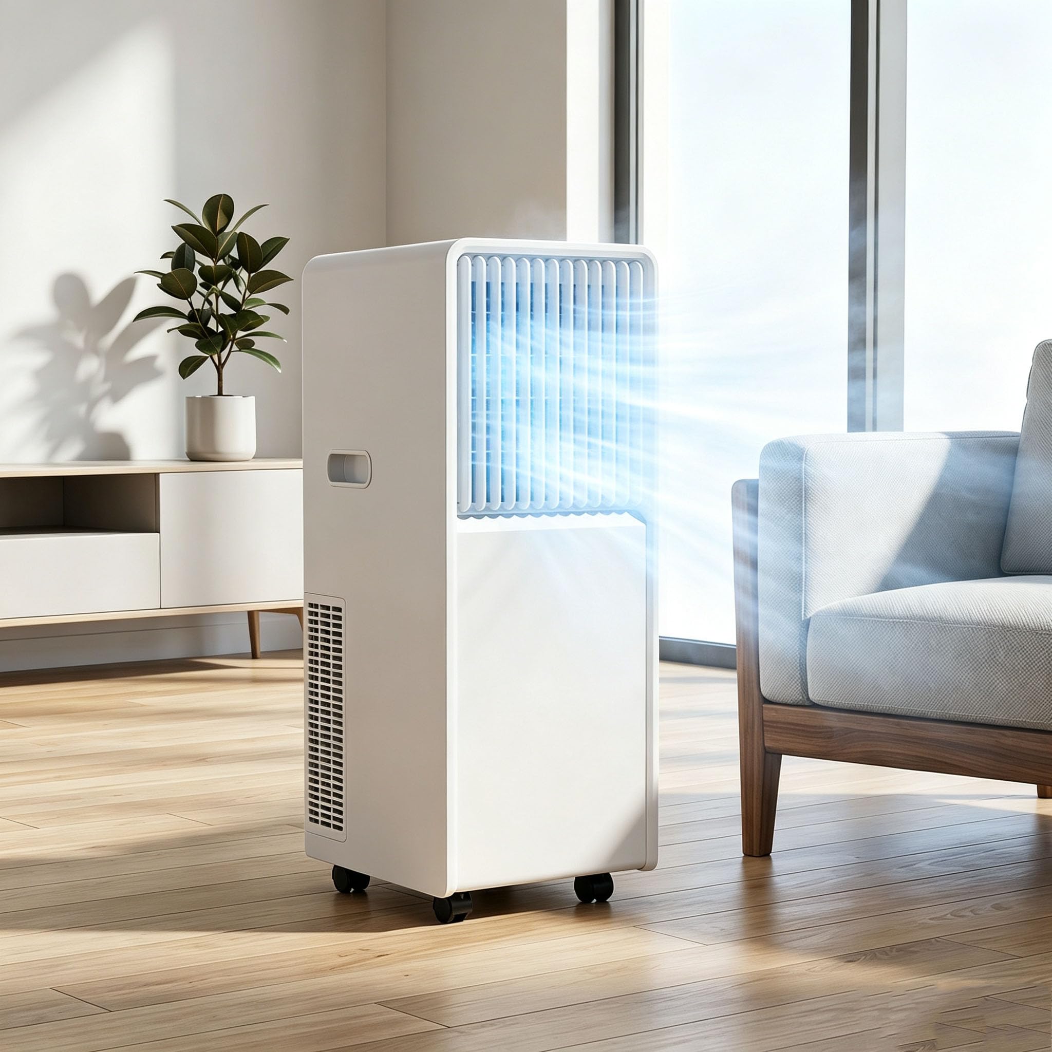 Przenośny klimatyzator 12000 BTU, chłodzenie 3 w 1, wentylator osuszający z kółkami i zestawem okiennym, energooszczędny klimatyzator do użytku domowego, biura i na zewnątrz