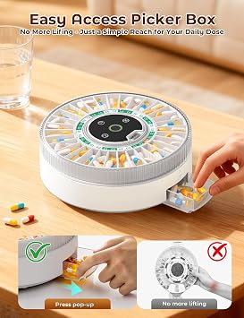 Betife Automatic Pill Dispenser for Elderly with Alarm 31-Slots