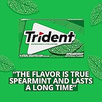 Vista 255 de 12 paquetes de 14 unidades cada uno; es decir, en total son 168 unidades de goma de mascar Trident Minty Sweet Twist sin azúcar sabor menta dulce.