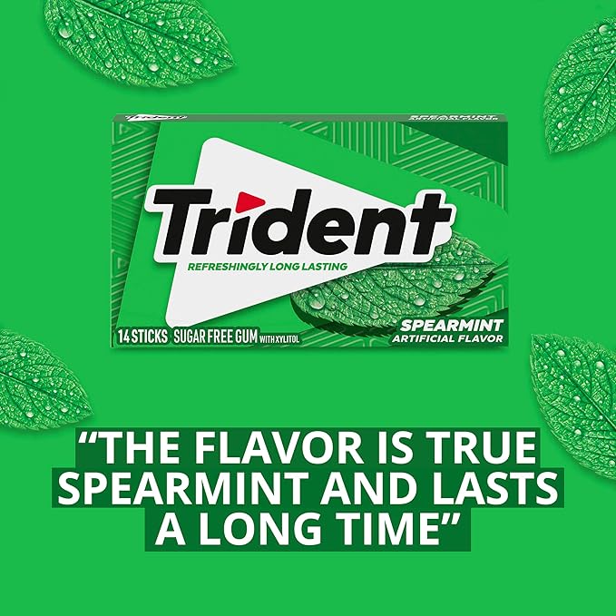 Chicle Trident Sin Azúcar Sabor Menta, Pack de 12 x 14 Unidades (168 Unidades) miniatura 8