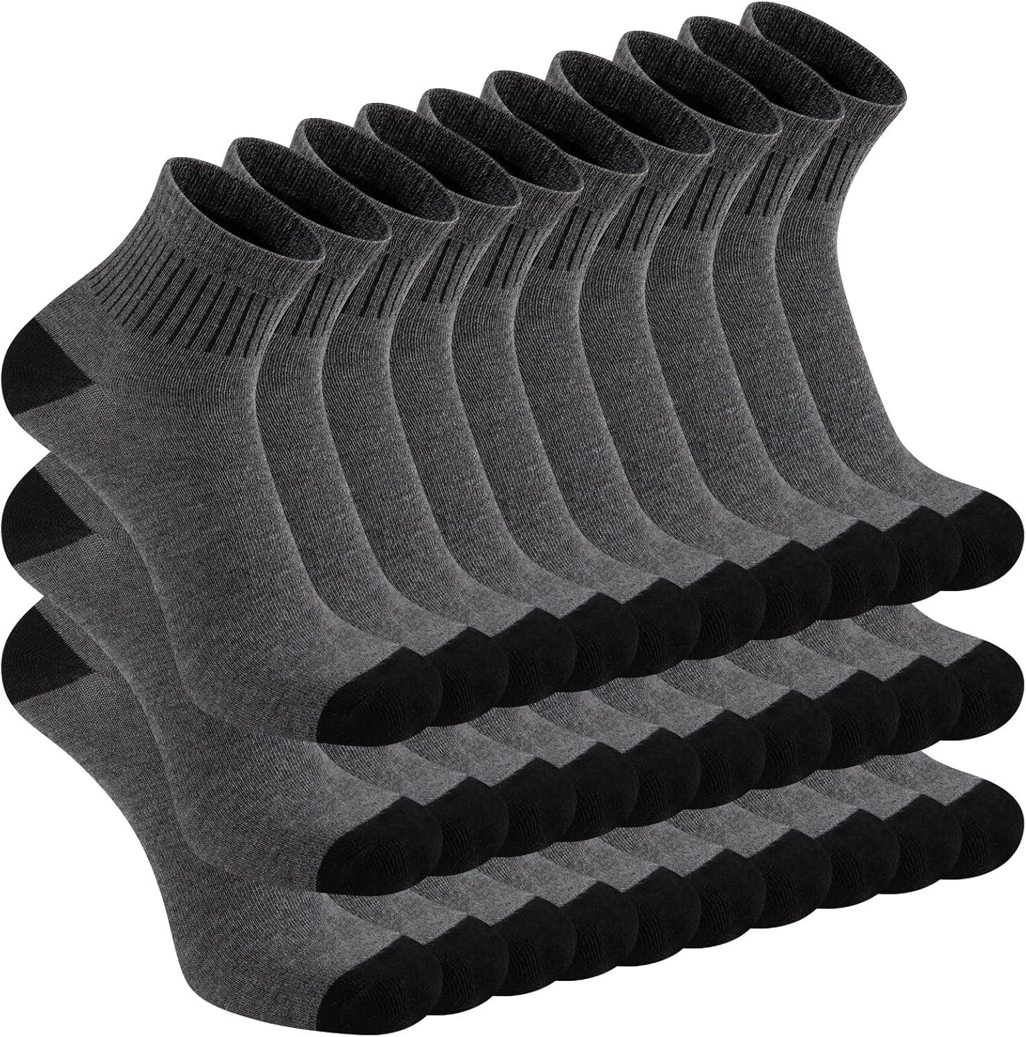 30 Pairs Mens Ankle Socks - Thin Breathable Athletic Casual Quarter Sock For Men 9-12 Bulk Pack