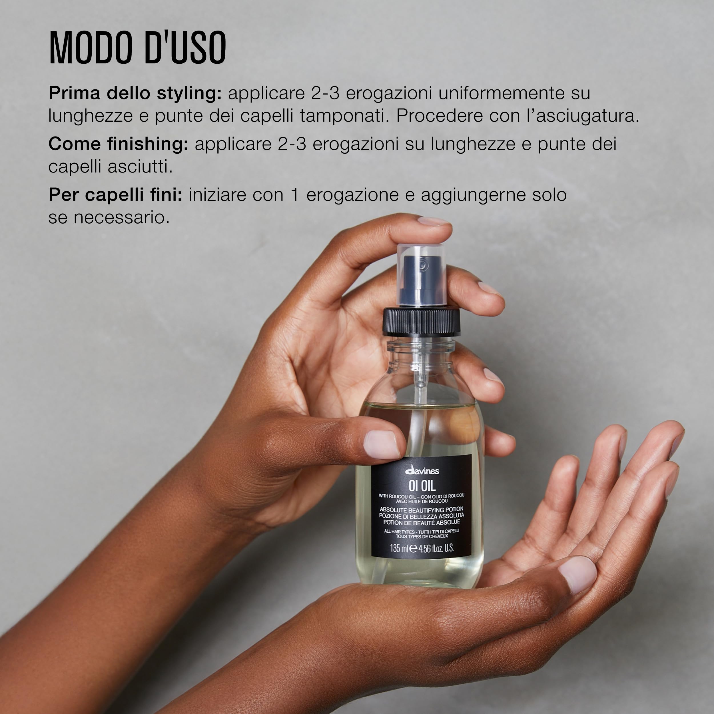 Davines OI Oil - Trattamento multifunzione in olio - Dona morbidezza, lucentezza intensa e controllo dell'effetto crespo - 50 ml