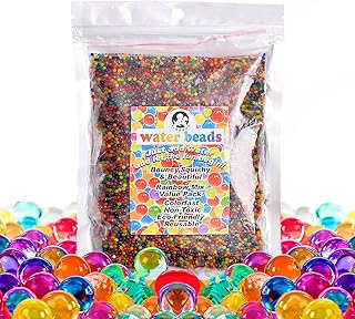 10 Ounces (55000Pcs) Water Beads for Kids Non Toxic, Rainbow Mix Jelly Water Gel Beads for Sensory Play, Spa Refill, Vases...