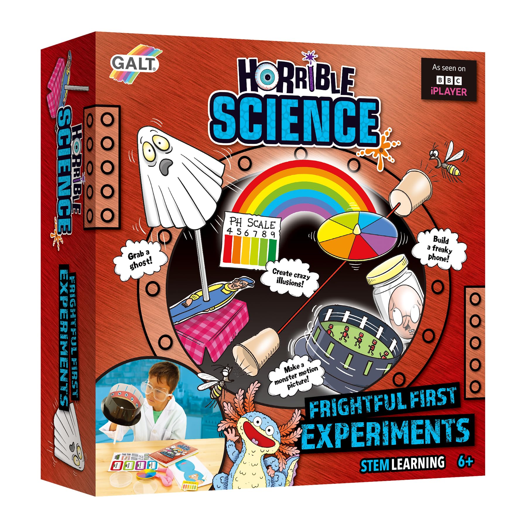 Galt Frightful First Experiments - Horrible Science Craft Kit for Kids, Fun STEM Science Set with 18 Experiments Included for Children - Educational Gift for Girls and Boys Ages 8 Years Plus — image 1