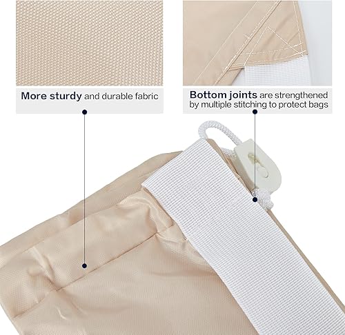 Miniatura 5 de HOMEST Paquete de 2 bolsas de lavandería de nailon XL con correa, organizador grande de ropa sucia, fácil de colocar en una canasta o cesta de