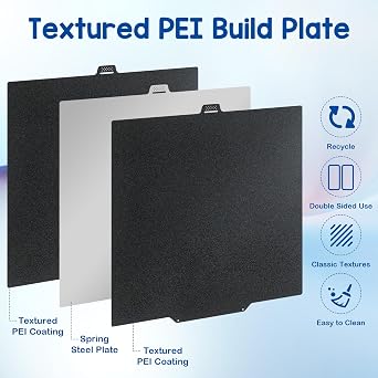 لوحة بناء PEI مزخرفة لـ QIDI Q2 280 x 280 مم، لوحة طباعة PEI مزدوجة الجوانب، لوحة PEI مرنة لقوالب لوحة الطابعة ثلاثية الأبعاد QIDI Q2 وQ2 Combo