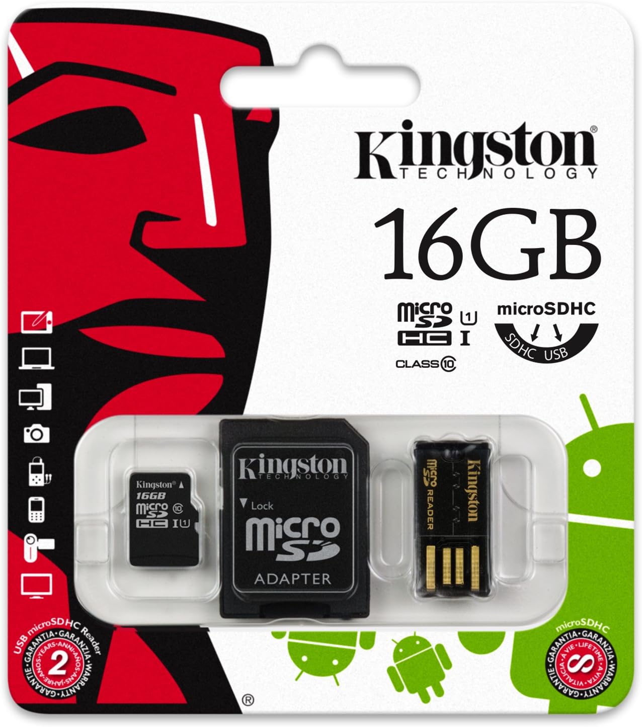 Kingston Digital Multi-Kit/Mobility Kit 16 GB Flash Memory Card with Reader MBLY10G2/16GB
