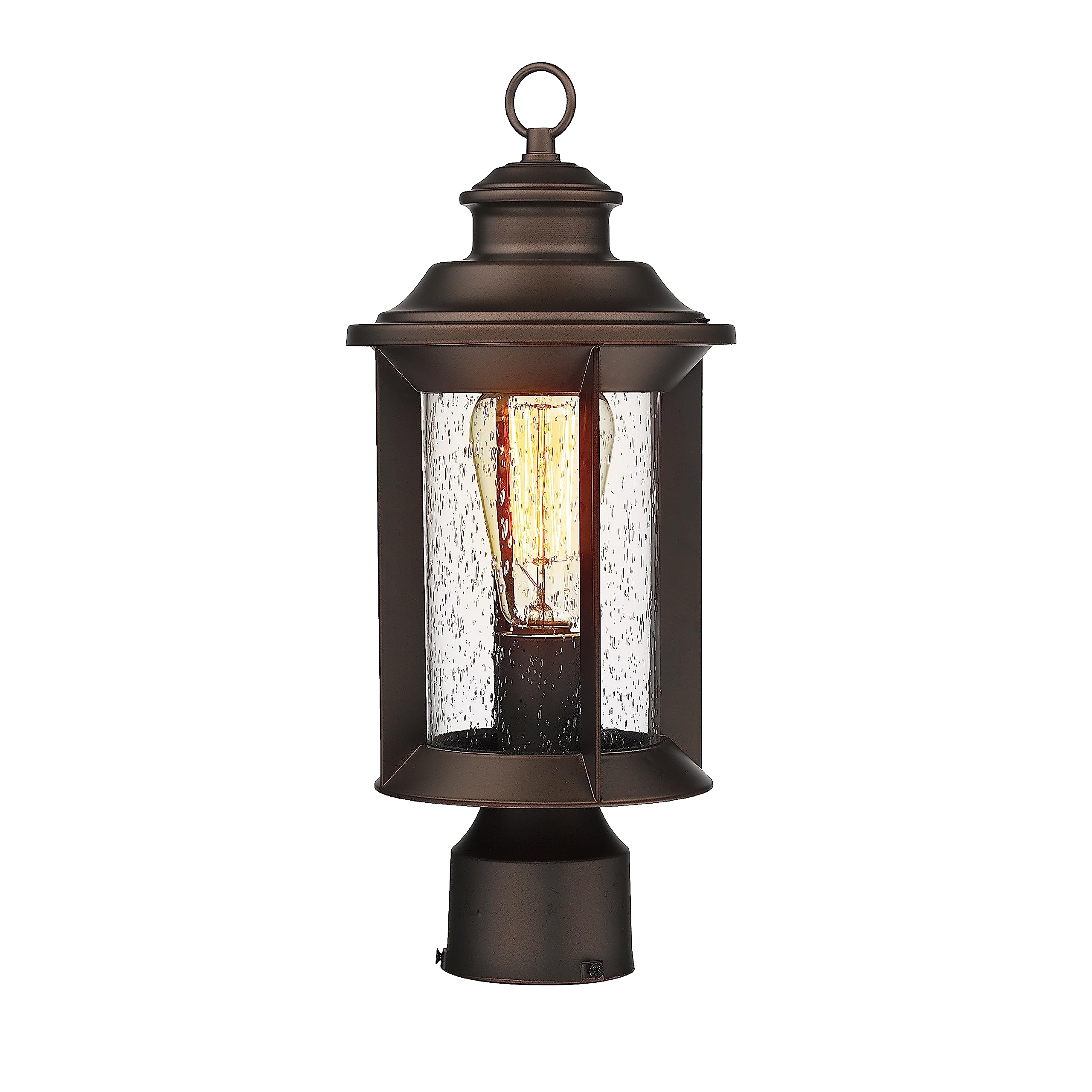 Jetima Outdoor Post Lights Fixture Lamp Post in Oil Rubbed Bronze Cylindrical Aluminum Finish with Clear Seeded Glass Waterproof for Back Yard,Patio,Garden,Porch