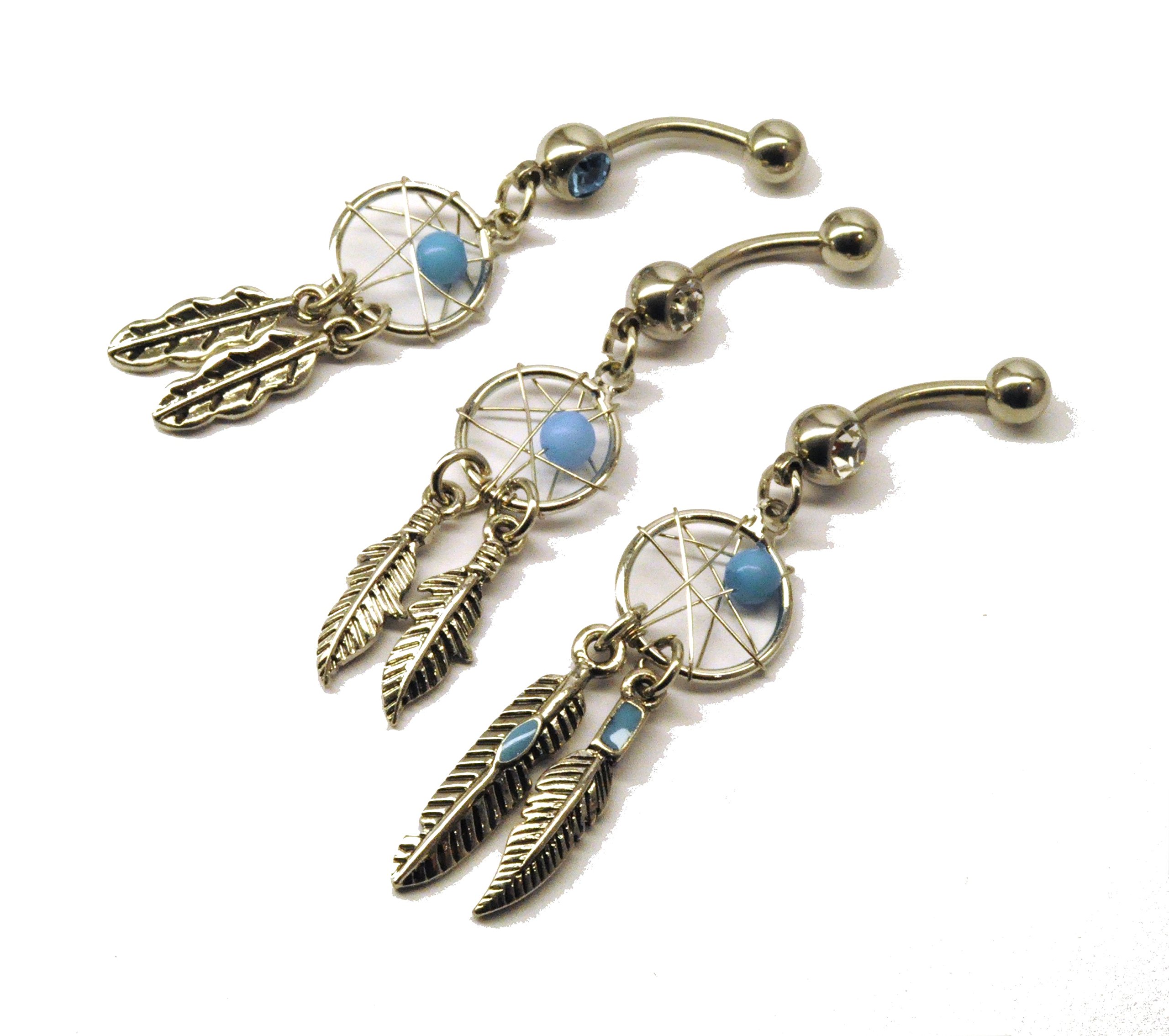 Mini-Dream Catcher Dangle Belly Ring 14G (1.6MM) #39