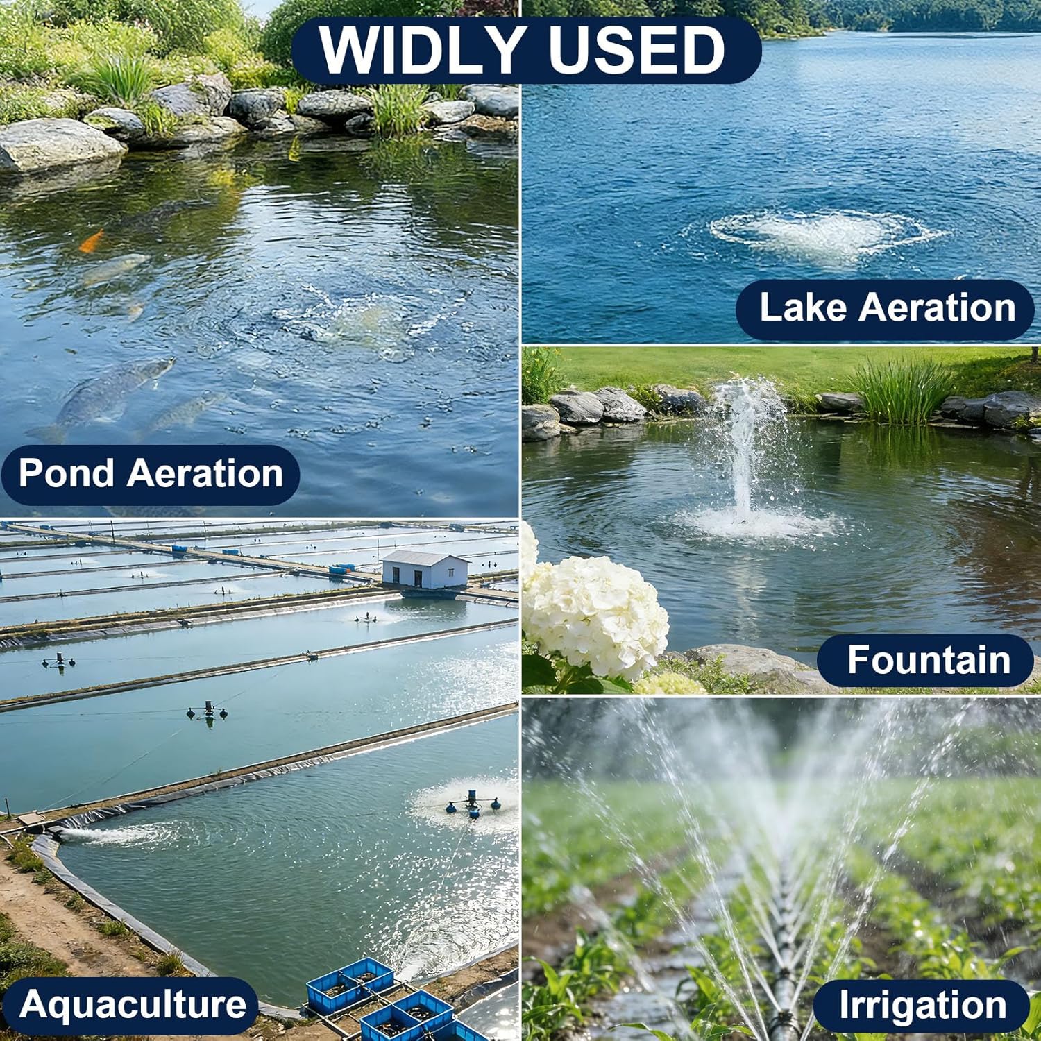 Self-Sinking Weighted Aeration Hose ⅜ Inch 50ft- Heavy Duty Pond Aerator Tubing with 8 Clamps and 4 Menders, Extreme Temp Resistant for Ponds, Lakes, Aquaculture (50FT)