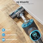 Aspirateur sans fil avec auto-remorque, 8-in-1 Aspirateurs pour la maison, Aspirateur léger puissant avec LED Écran, Aspirateur rechargeable pour tapis, Cheveux d'animaux, Planchers de bois franc (Grayblue)