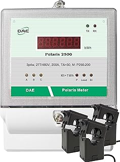 DAE P256-200 KIT, 200A, 277/480v, UL, RS485, kWh Smart Submeter, 3 Phase, 3 Split CTs (Inner Dia. 0.94